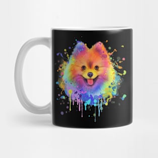 Pomeranian Dog Splash Art Mug